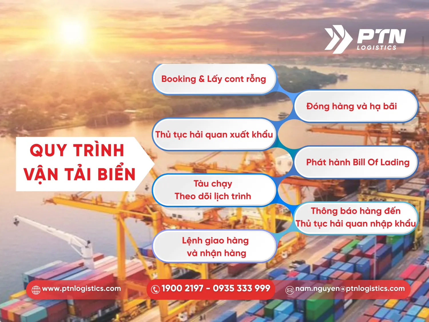 Các bước quy trình vận tải biển