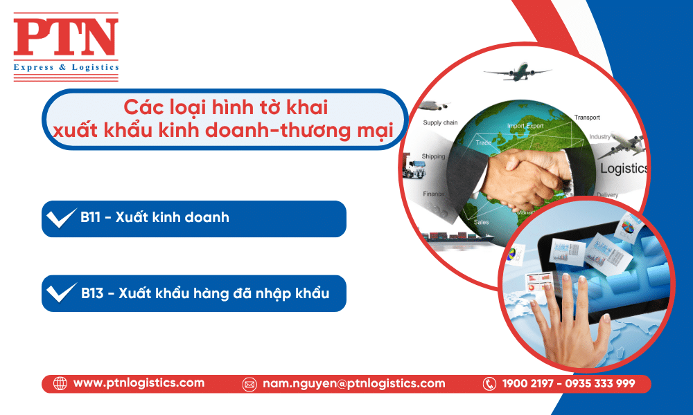 Các loại hình tờ khai xuất khẩu kinh doanh thương mại