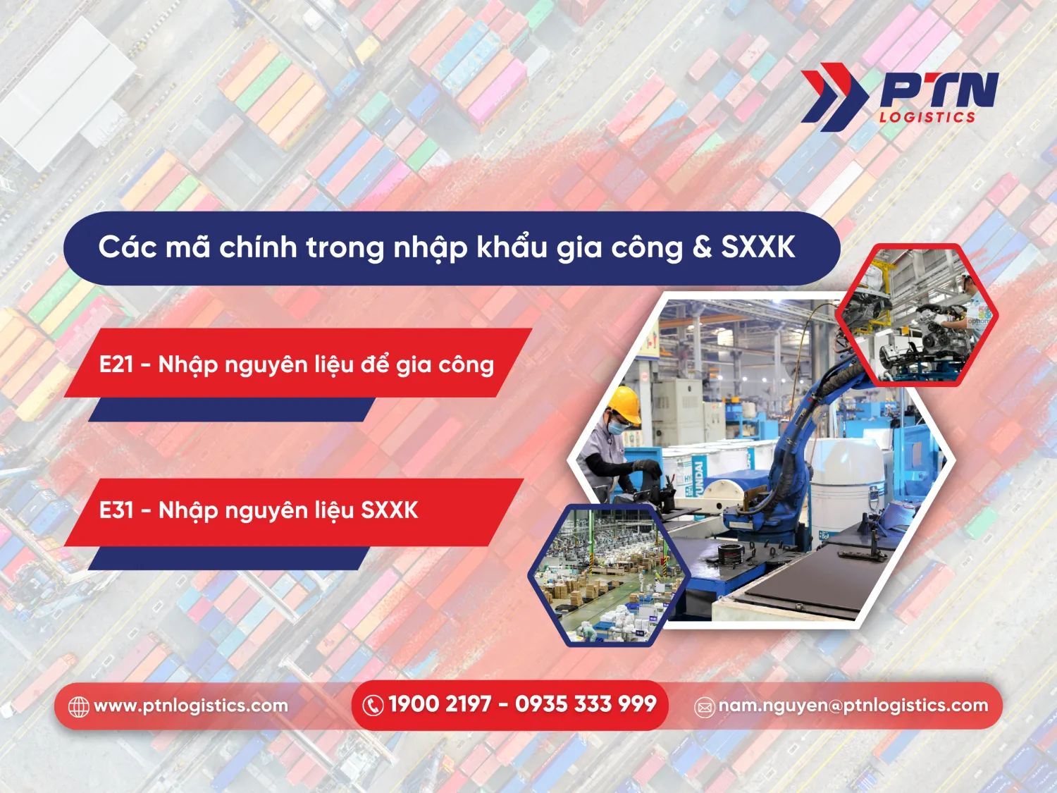 Các mã trong nhập khẩu gia công và SXXK