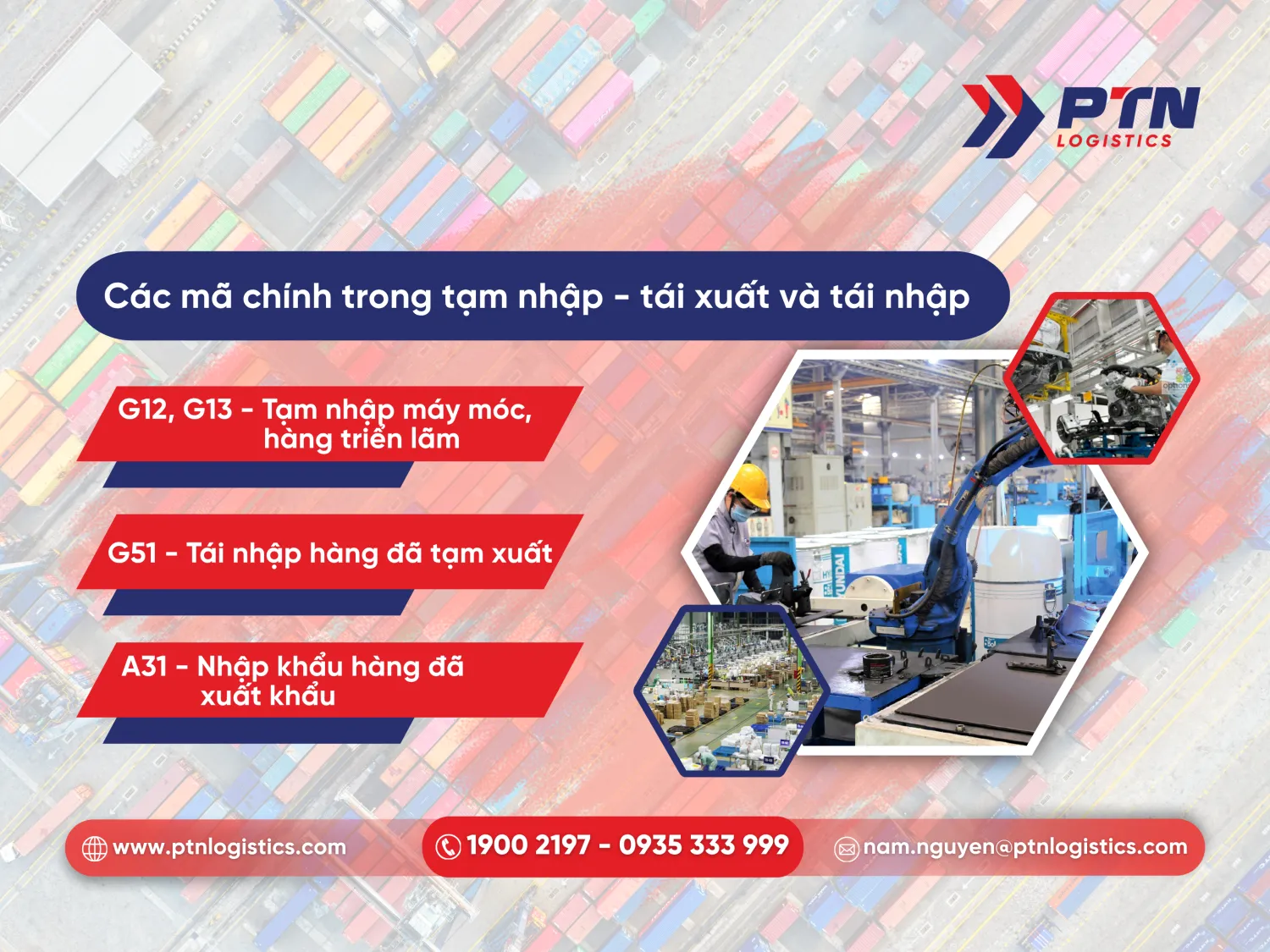 Các mã trong tạm nhập, tái xuất và tái nhập
