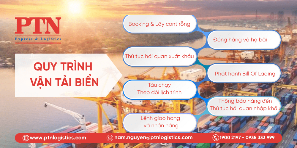 Các quy trình vận chuyển hàng cơ bản trong vận tải biển