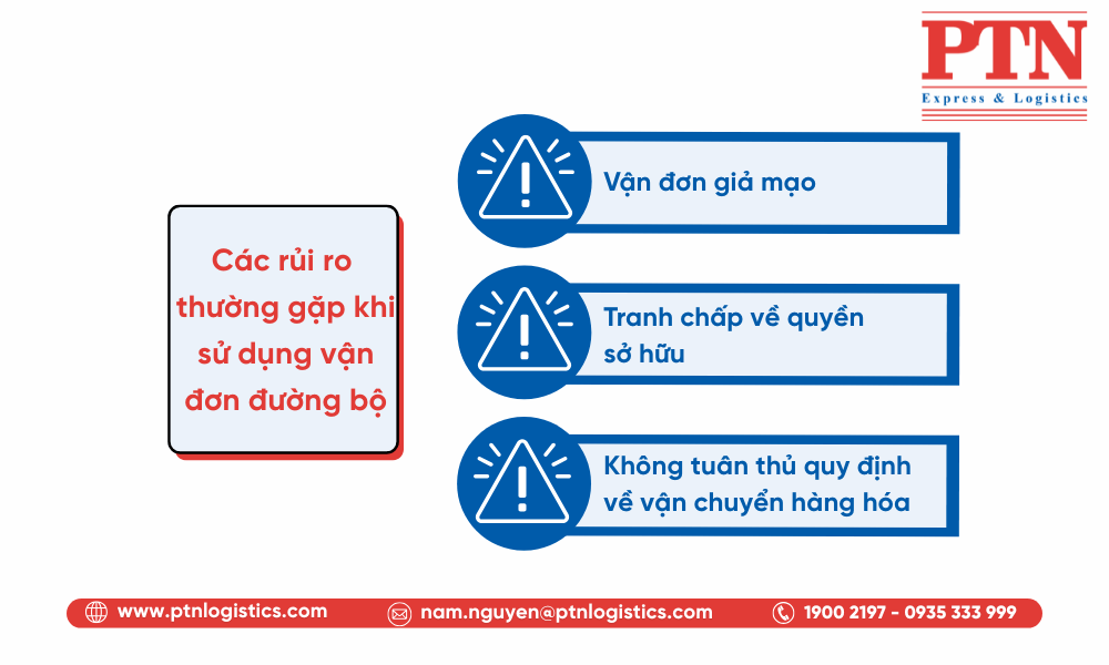 Các rủi ro thường gặp khi sử dụng vận đơn đường bộ