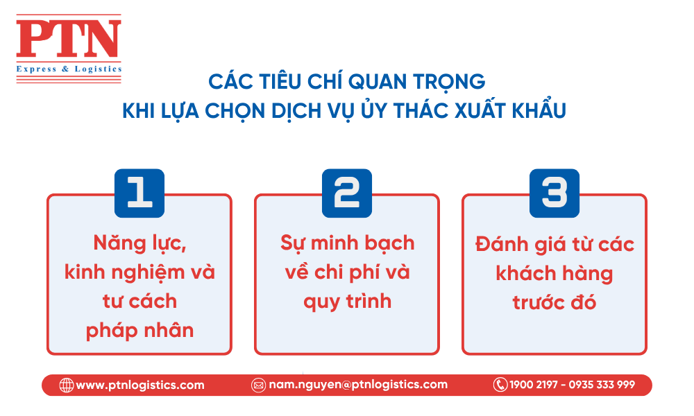 Các tiêu chí quan trọng khi lựa chọn dịch vụ ủy thác xuất khẩu