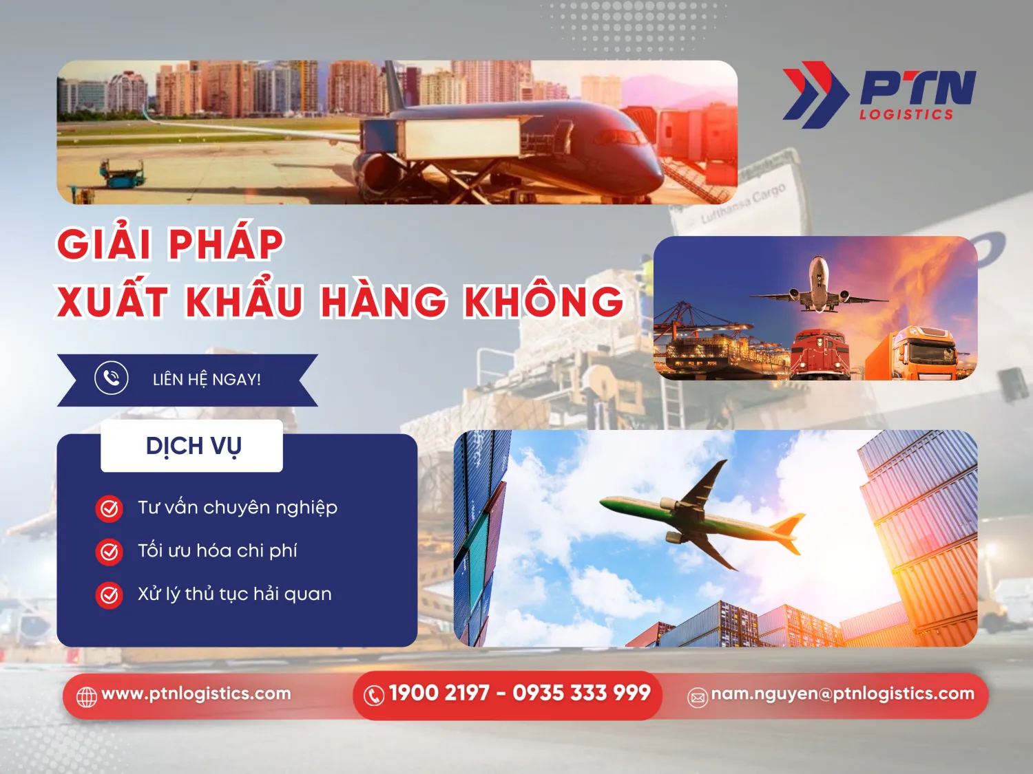 Giải pháp xuất khẩu bằng đường hàng không uy tín tại PTN Logistics