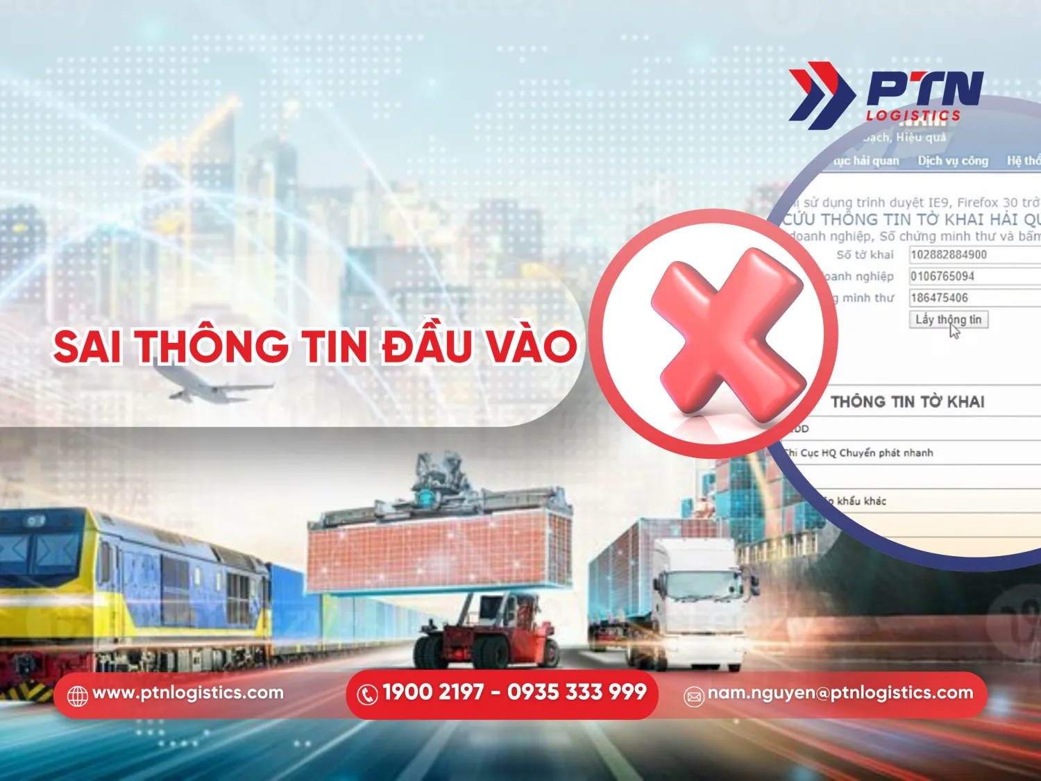 Lỗi sai thông tin đầu vào