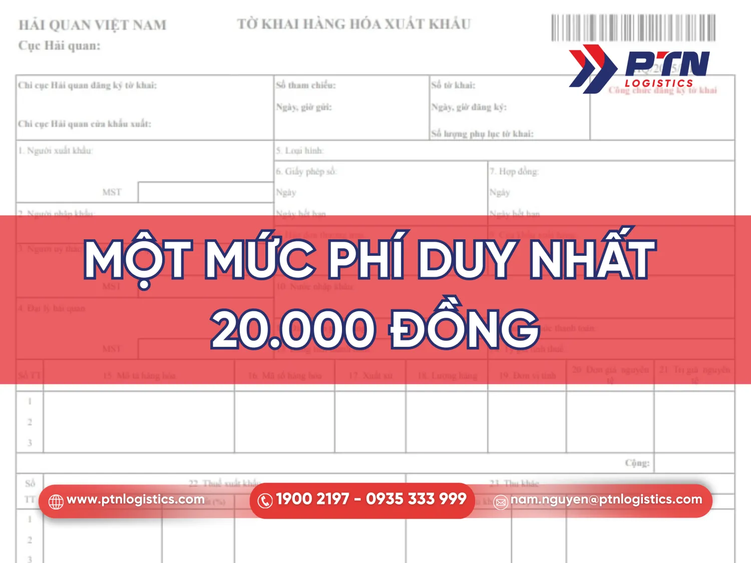 Mức thu tiền lệ phí tờ khai hải quan