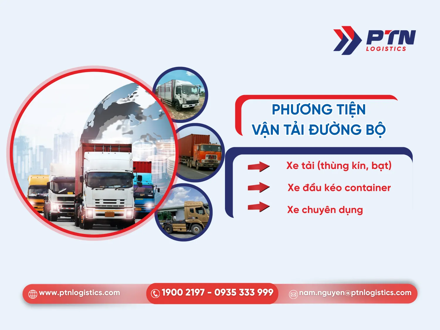 Những phương tiện vận tải đường bộ phổ biến