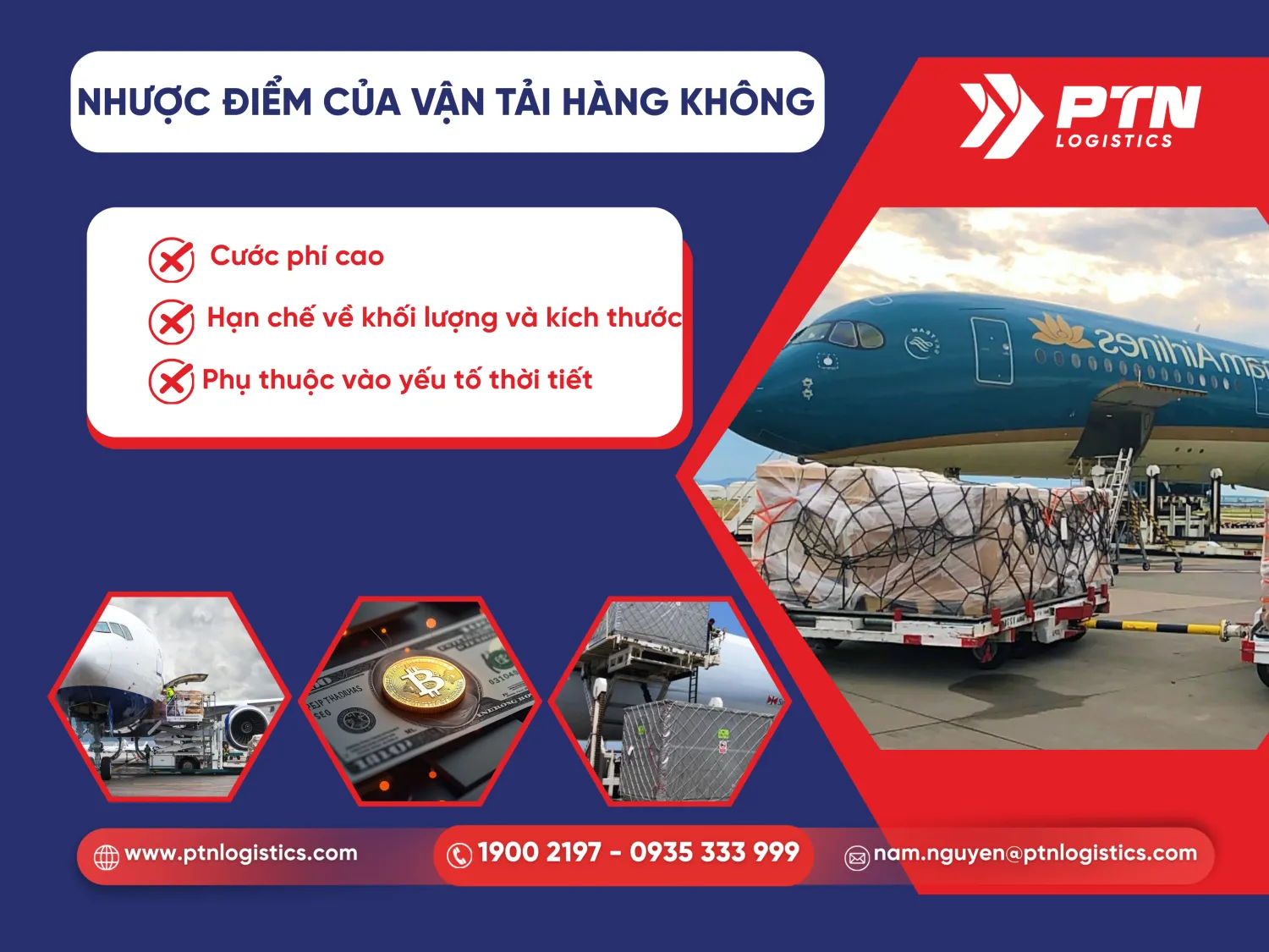 Nhược điểm của ngành vận tải hàng không 