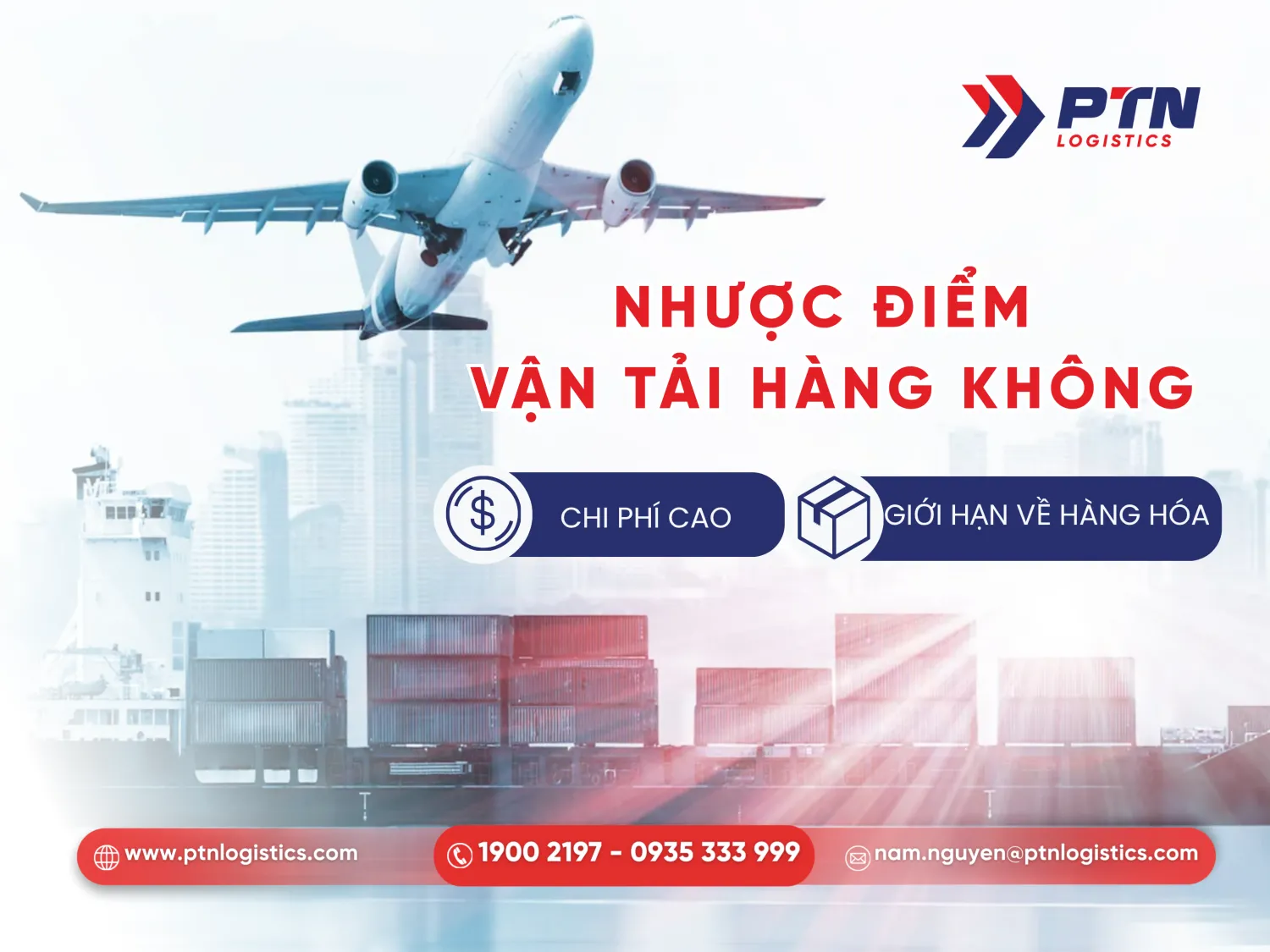 Nhược điểm của vận tải hàng không