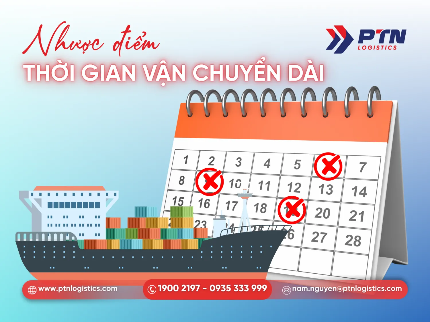 Nhược điểm về thời gian trong giao thông vận tải biển