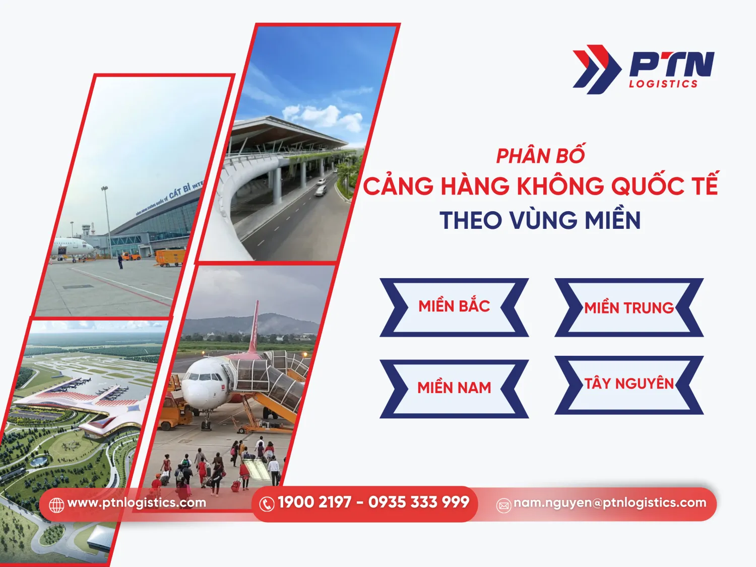 Phân bộ cảng hàng không quốc tế theo vùng miền