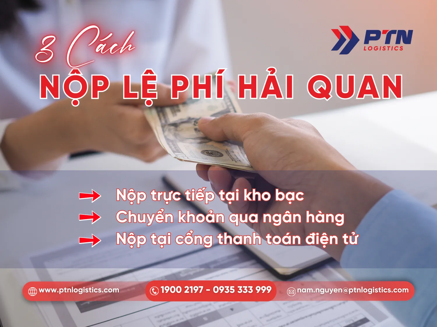 Phương thức nộp lệ phí tờ khai phổ biến