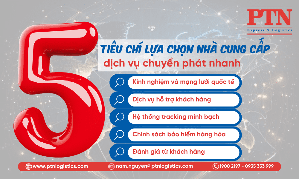 Tiêu chí lựa chọn nhà cung cấp dịch vụ chuyển phát nhanh