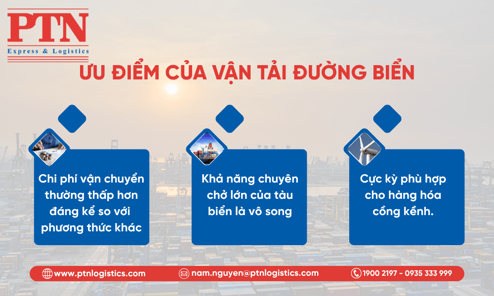 Ưu điểm của vận tải đường biển