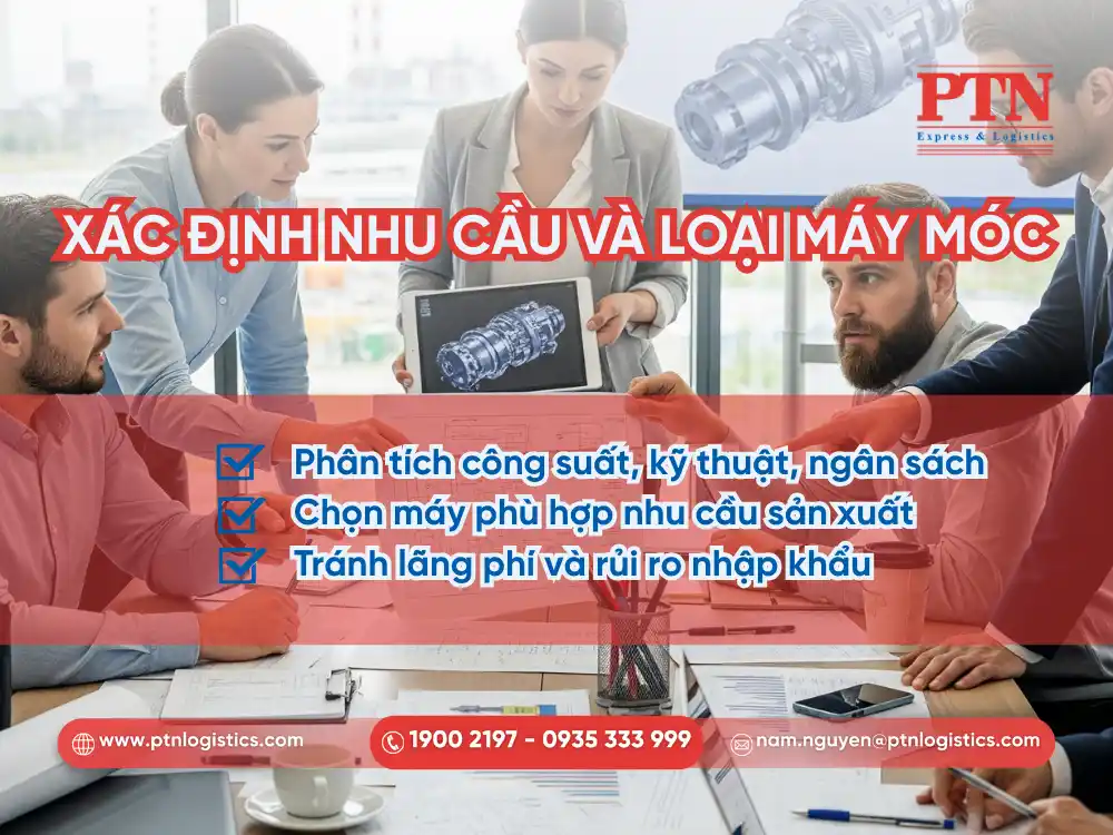 Bước đầu trong quá trình nhập máy móc