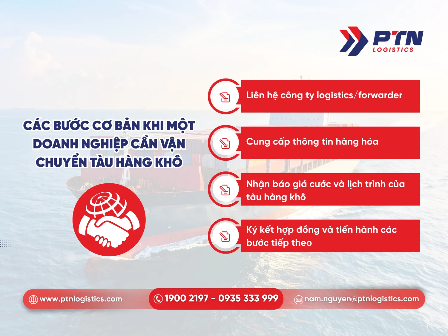 Các bước khi một doanh nghiệp cần vận chuyển tàu hàng khô