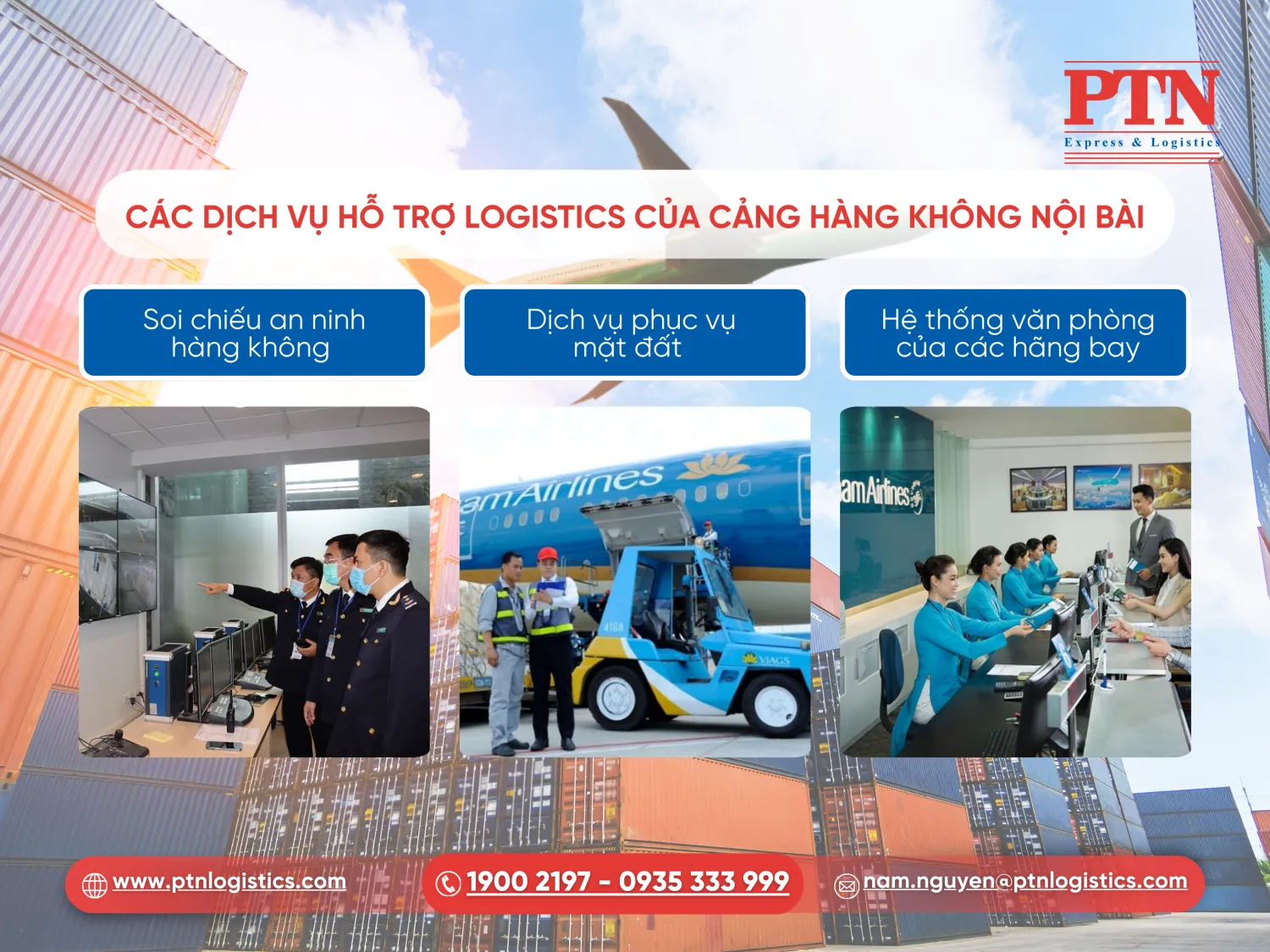 Các dịch vụ hỗ trợ logistics của cảng hàng không Nội Bài