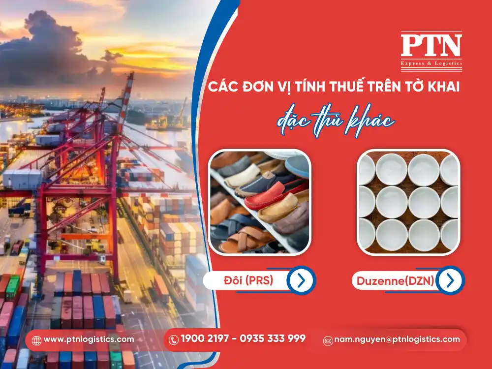 Các đơn vị tính thuế trên tờ khai hải quan đặc thù khác