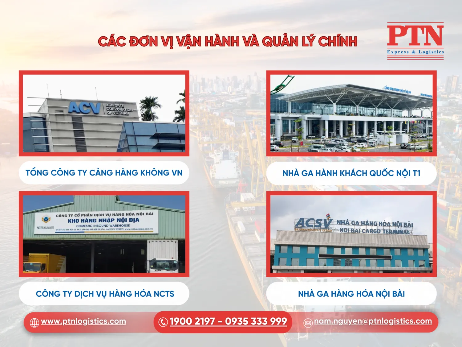 Các đơn vị vận hành và quản lý chính