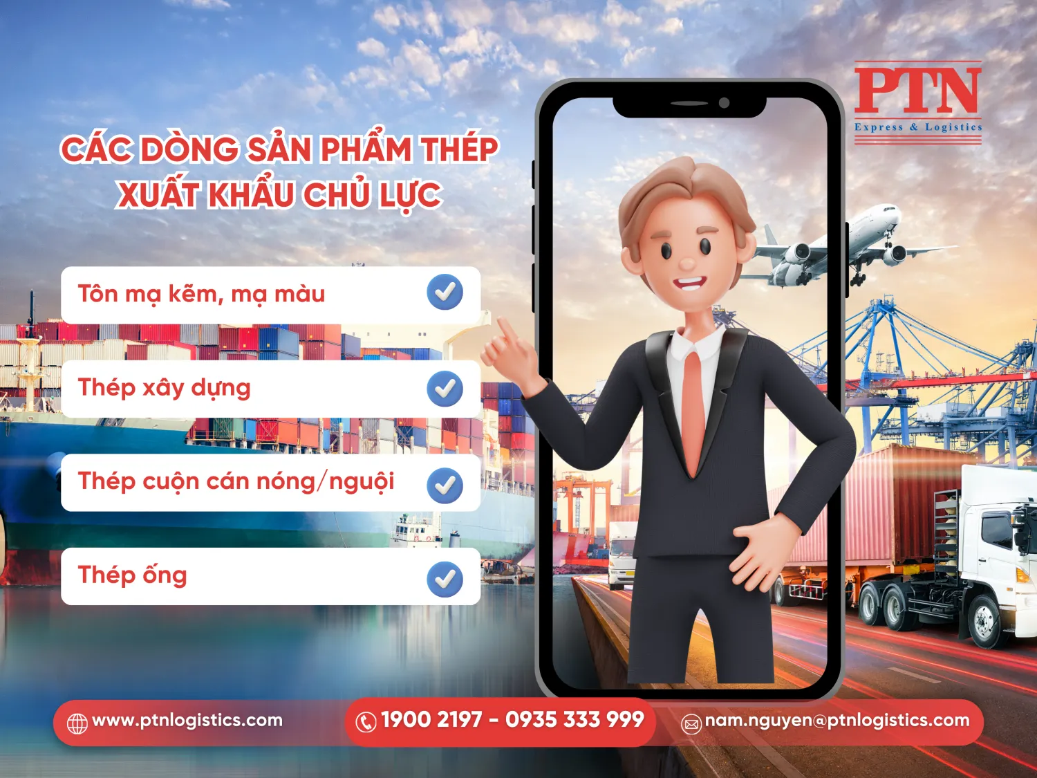 Các dòng sản phẩm thép xuất khẩu chủ lục