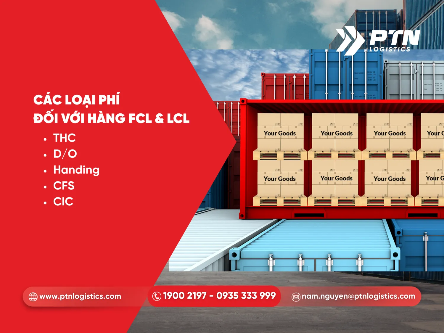 Các loại phí đối với hàng FCL và LCL