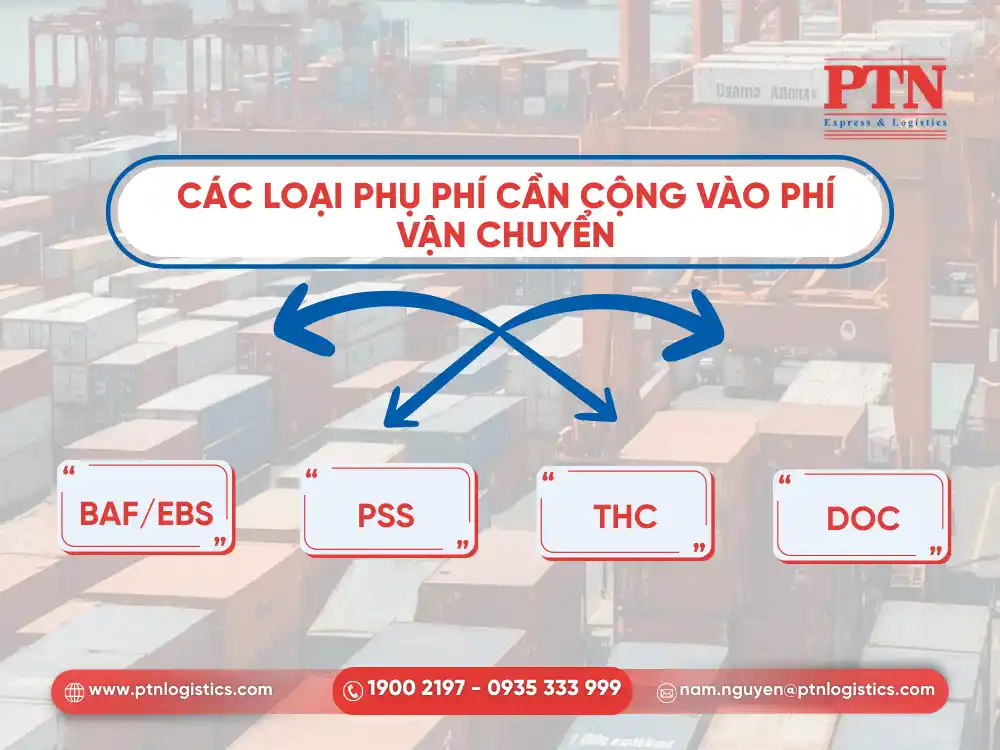 Các loại phụ phí cần cộng vào phí vận chuyển