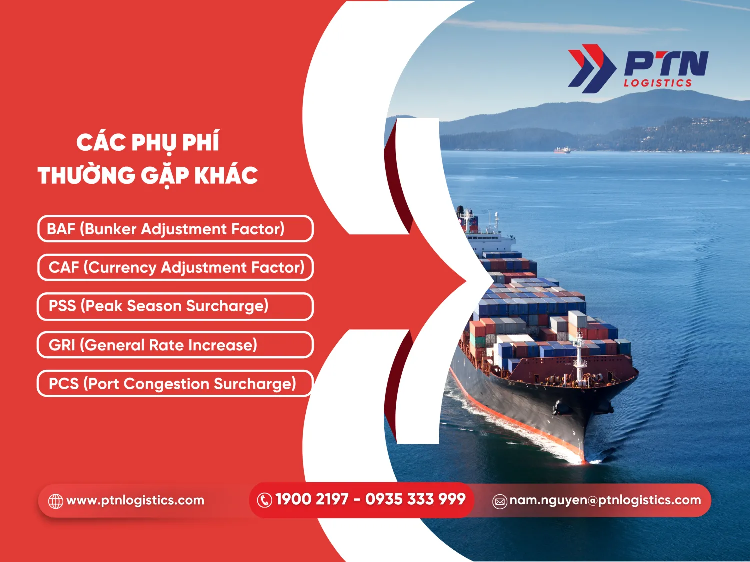 Các loại phụ phí thường gặp khác