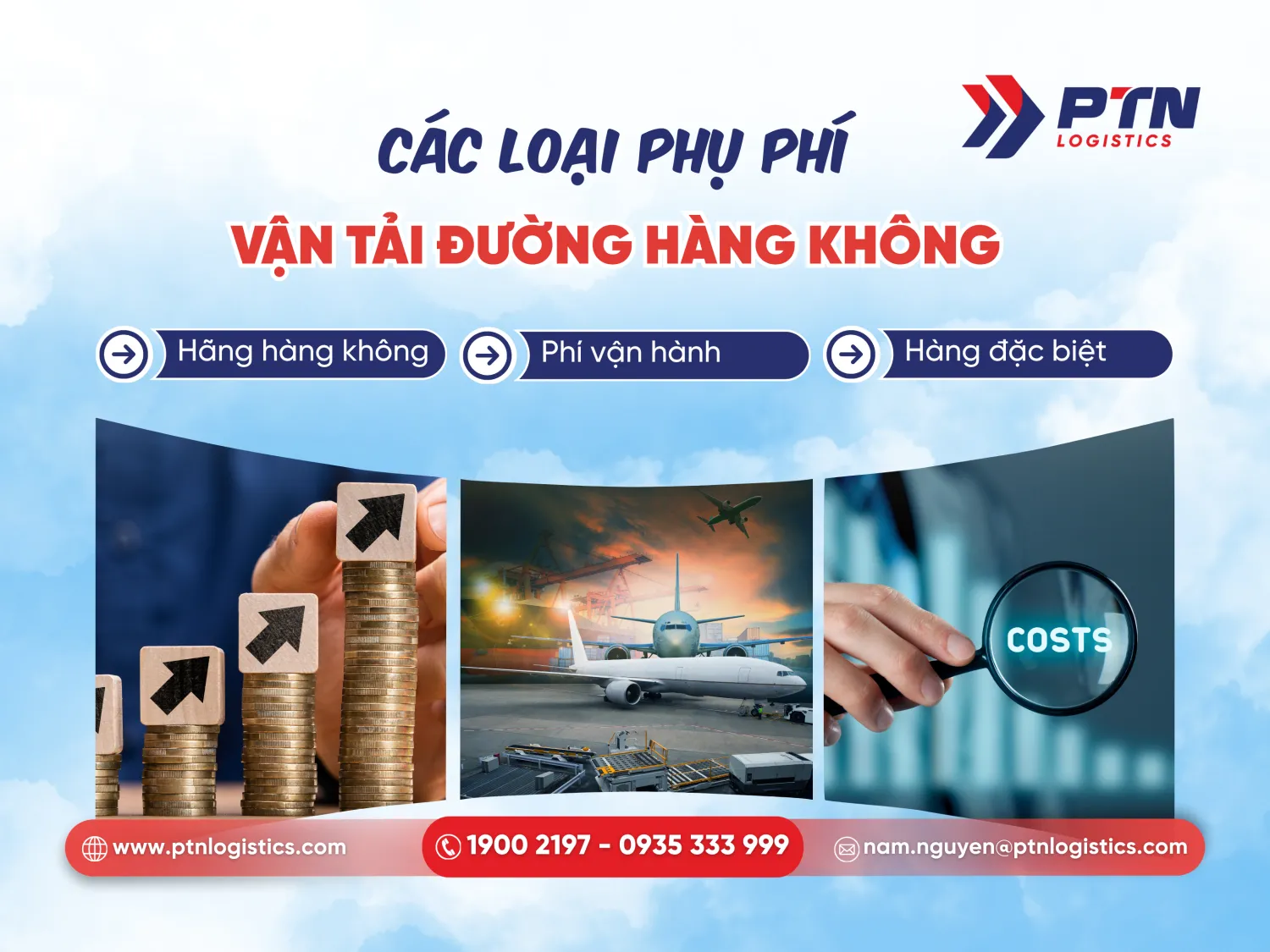 Các loại phụ phí trong vận tải đường hàng không chi tiết