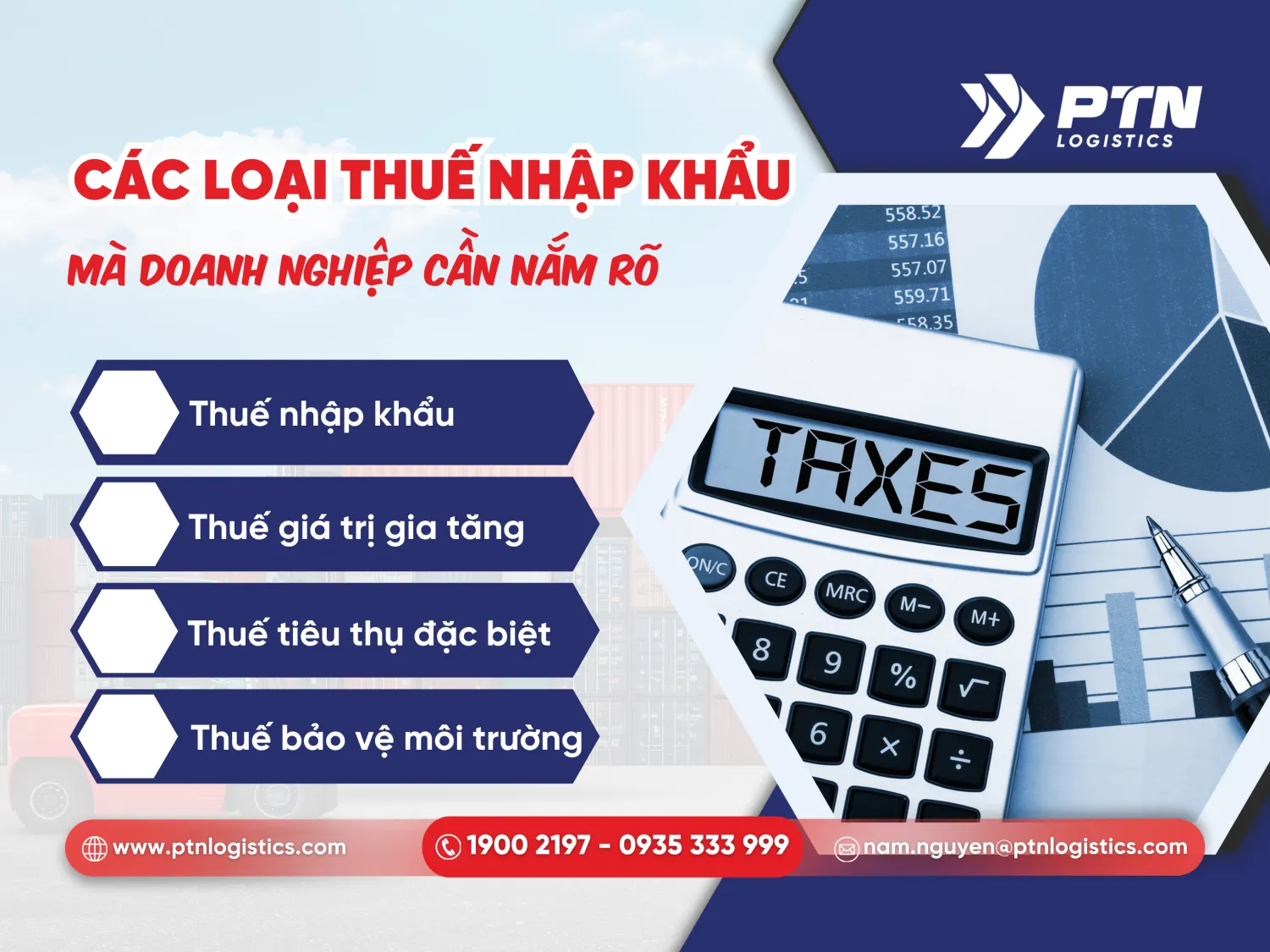 Các loại thuế nhập khẩu mà doanh nghiệp cần nắm rõ