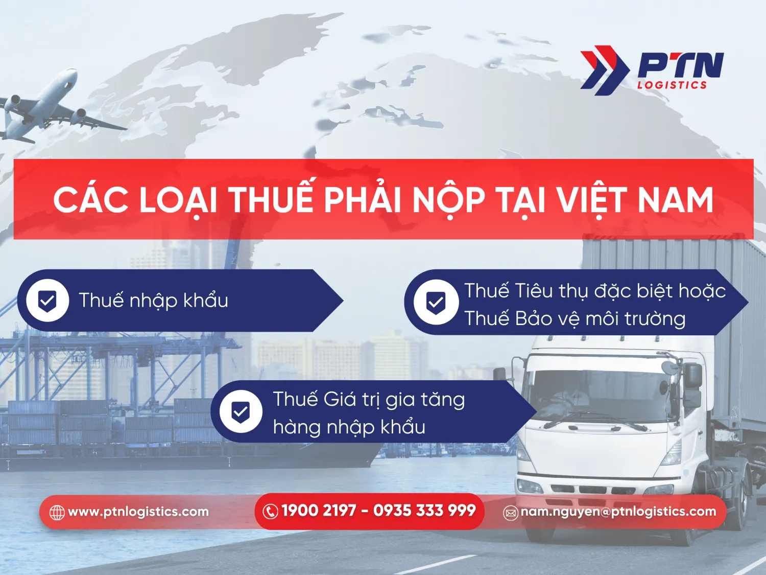 Các loại thuế nhập khẩu phải nộp tại Việt Nam