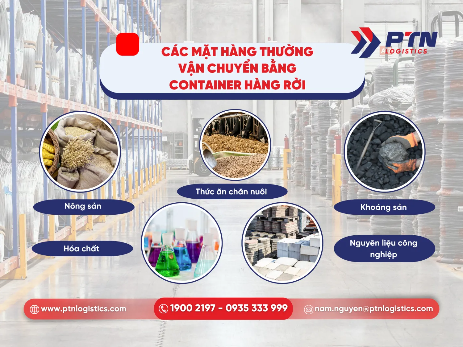 Các mặt hàng thường vận chuyển bằng cont hàng rời