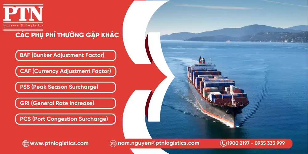 Các phụ phí thường gặp khác