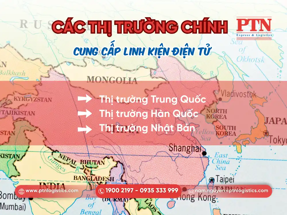 Các thị trường chính cung cấp linh kiện điện tử cho Việt Nam