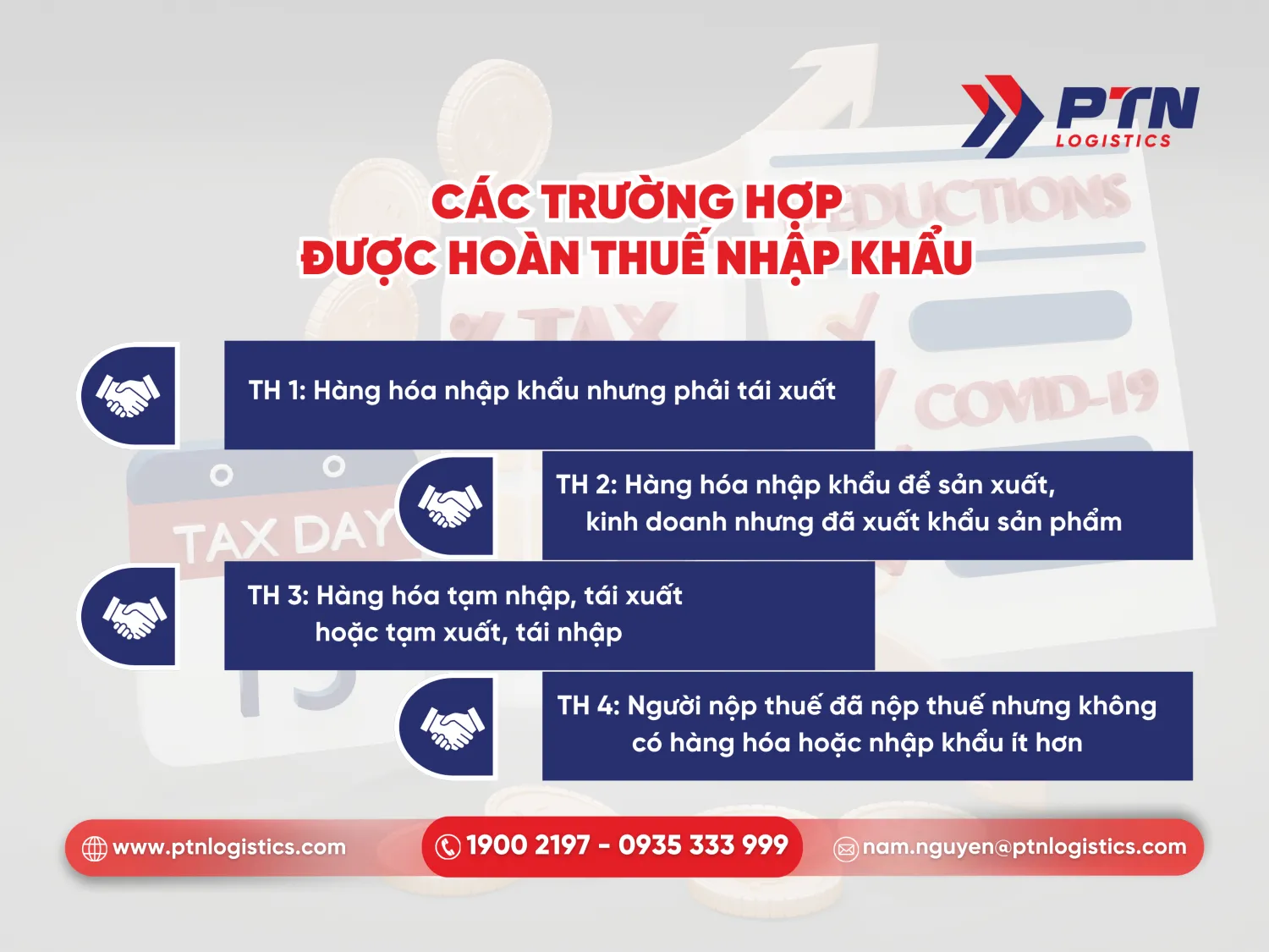 Các trường hợp được hoàn thuế nhập khẩu