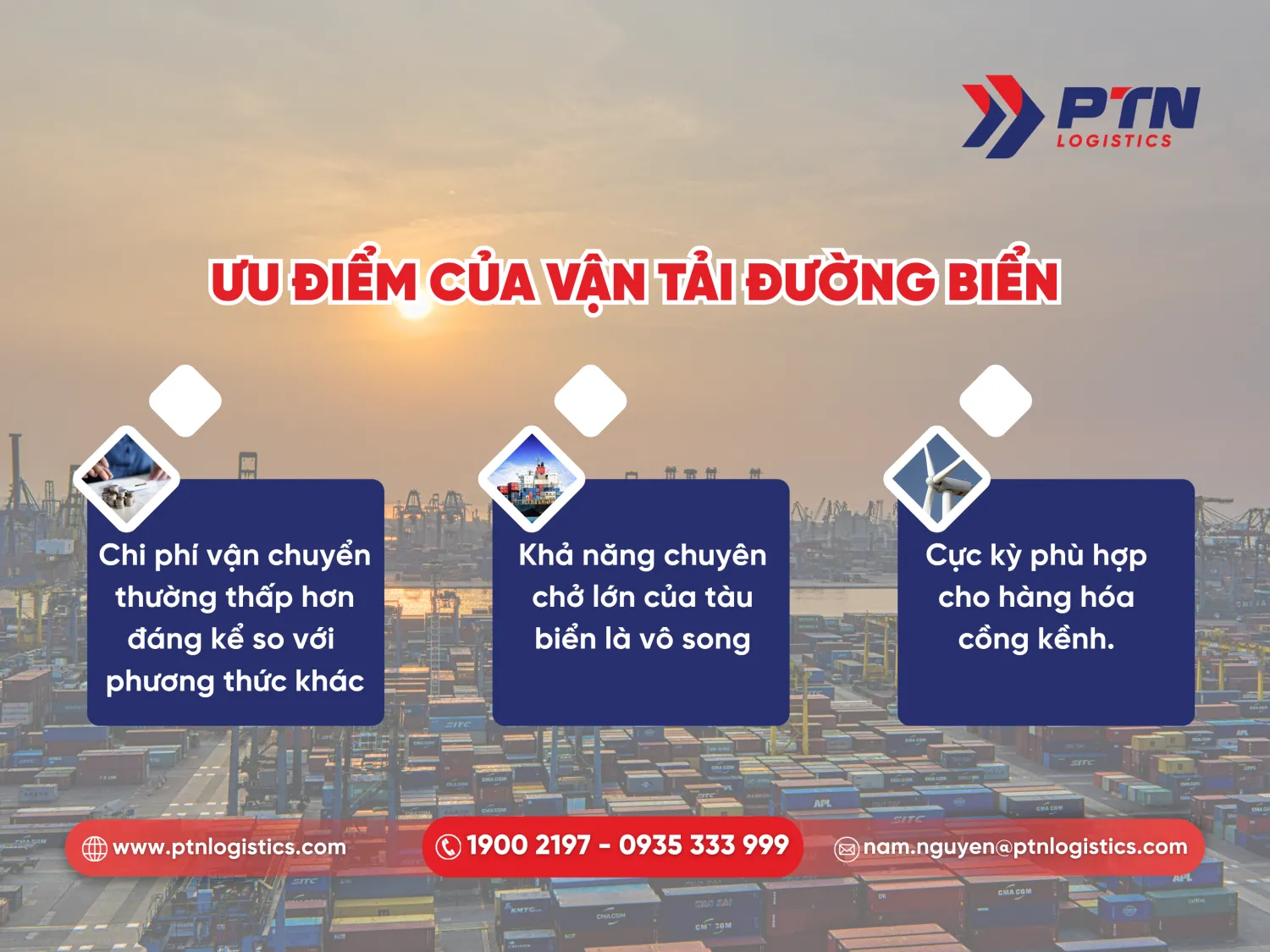 các ưu hiểm của vận tải đường biển
