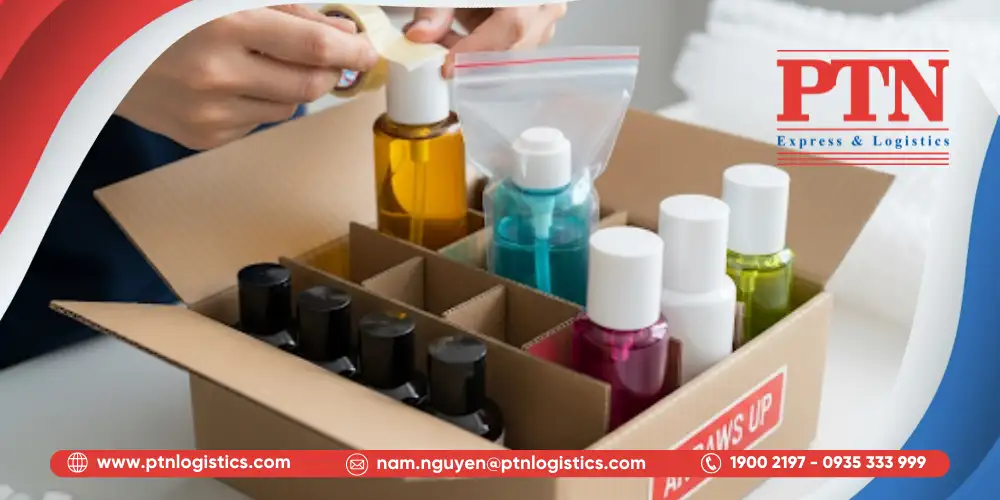 Cách đóng hàng gửi đi nước ngoài với hàng là mỹ phẩm, chất lỏng