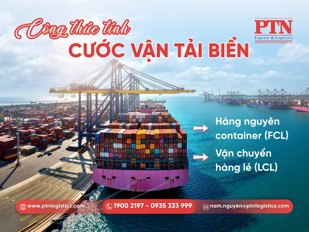 Cách tính cước vận tải biển cho hàng container và hàng lẻ