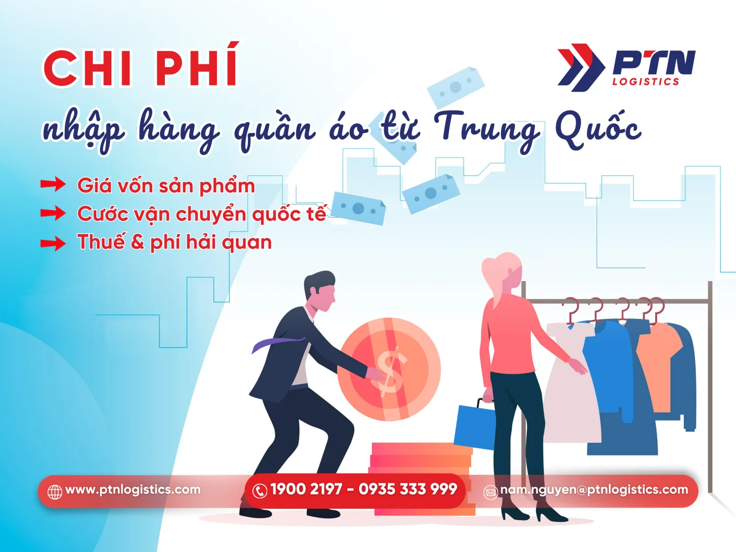 Chi phí khi nhập quần áo từ Trung Quốc