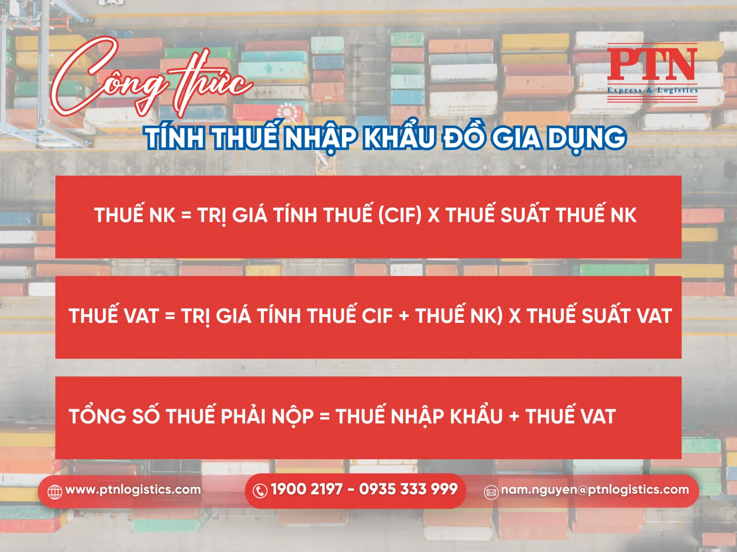 Công thức tính thuế NK đồ gia dụng