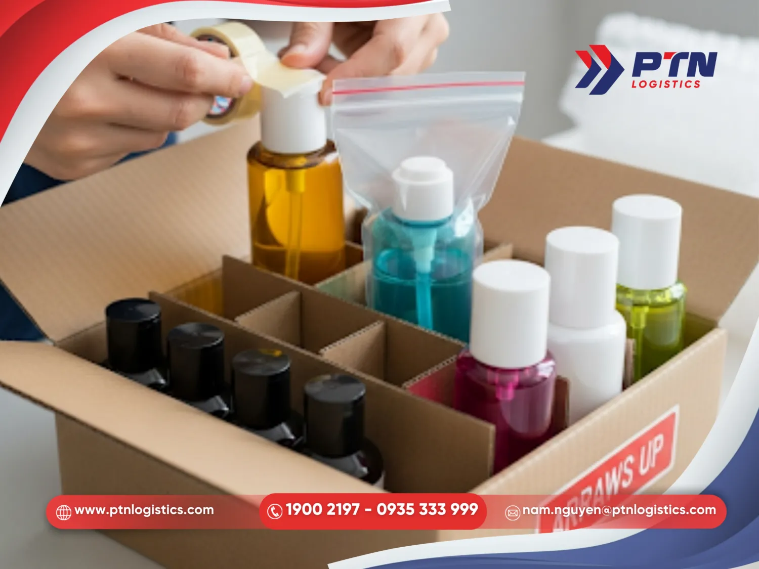 Đóng hàng gửi đi nước ngoài với hàng là mỹ phẩm