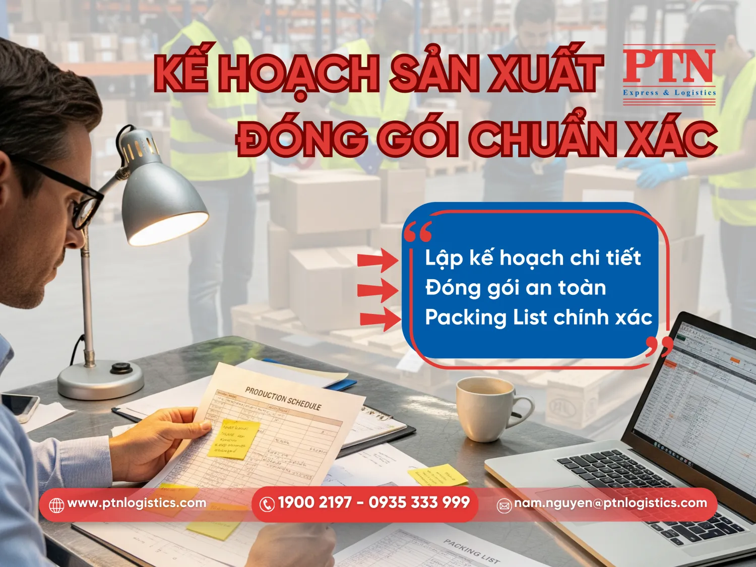 Lên kế hoạc sản xuất và đóng gói hàng hóa