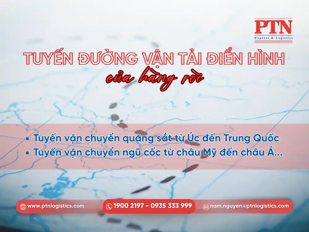 Một số tuyến vận tải chính của hàng rời