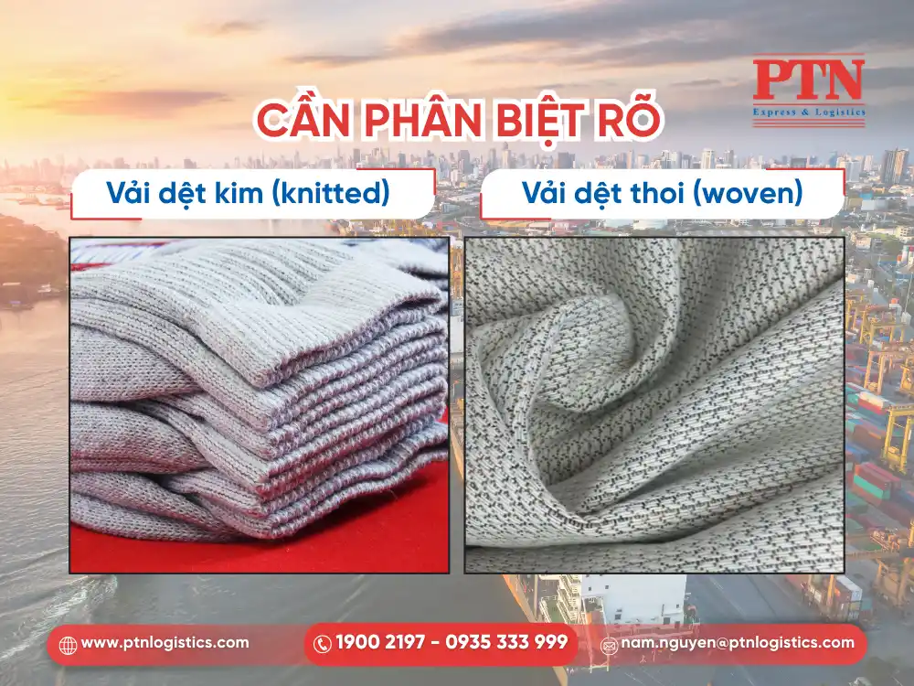 Nhầm lẫn giữa hàng dệt kim và hàng dệt thoi