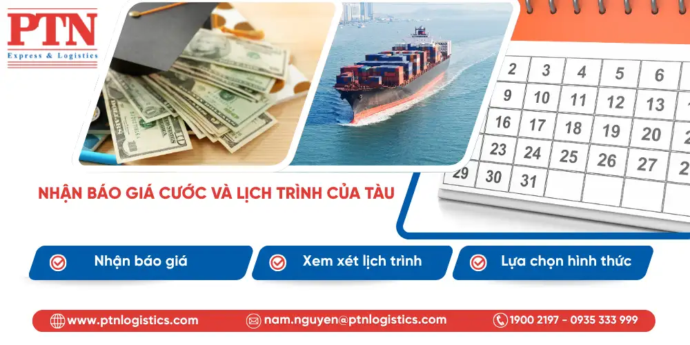 Nhận báo giá cước và lịch trình tàu chạy