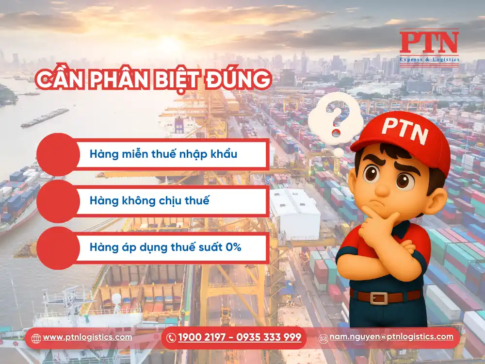 Phân biệt giữa hàng miễn thuế, hàng không chịu thuế và hàng thuế suất 0%