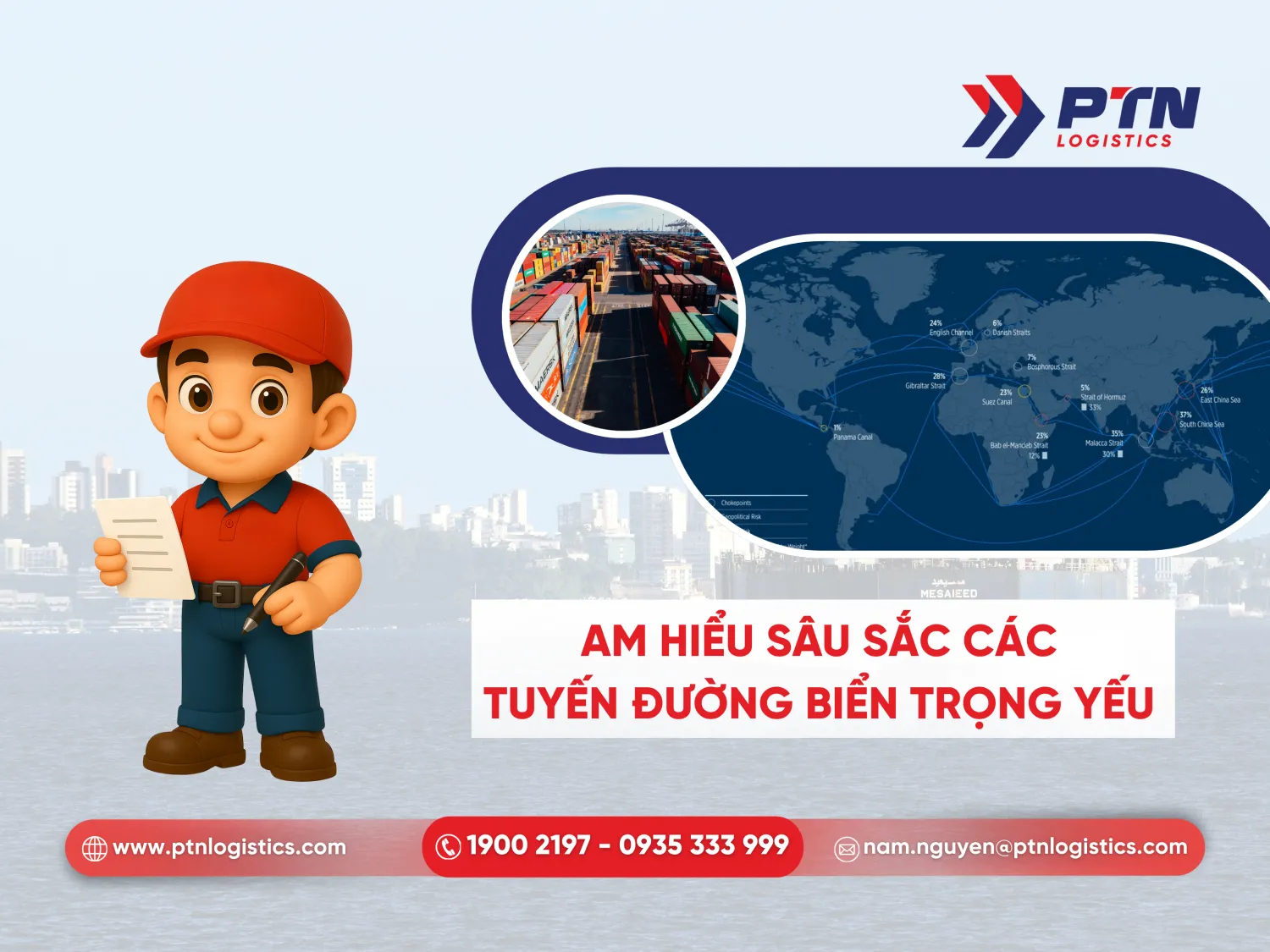 PTN am hiểu các tuyến đường biển trọng yếu