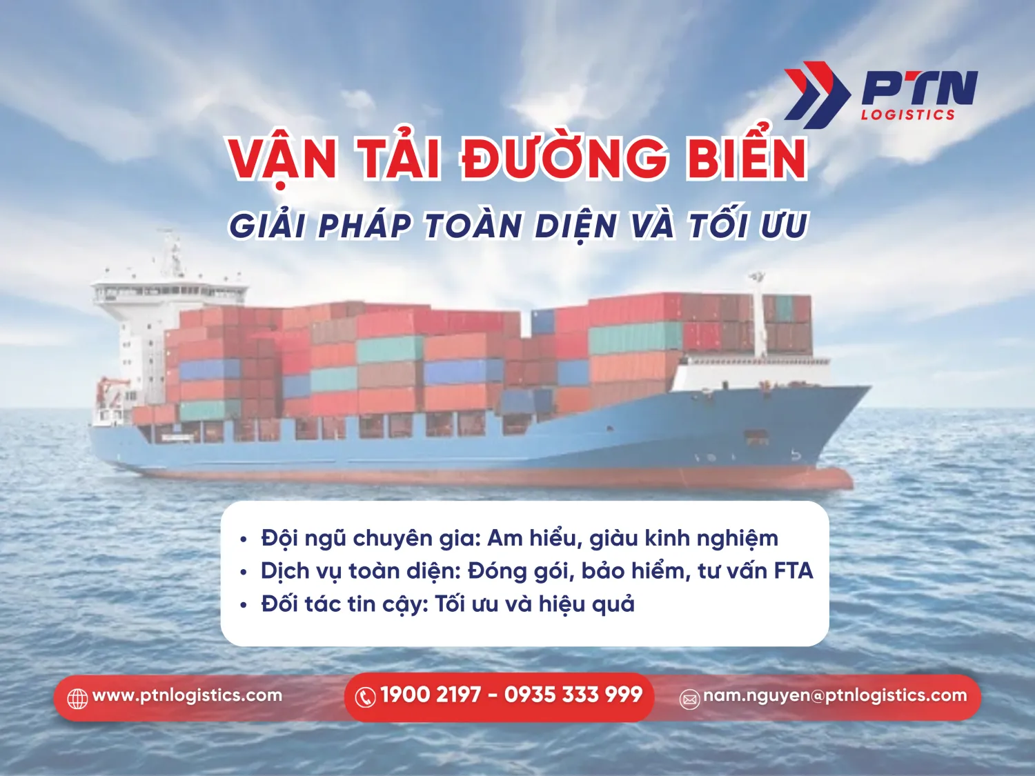 PTN Logistics cung cấp giải pháp vận tải đường biển toàn diện