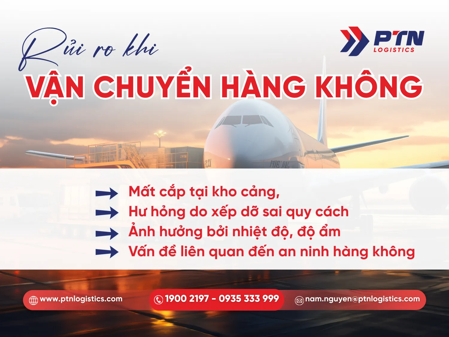Rủi ro trong quá trình vận chuyển hàng không
