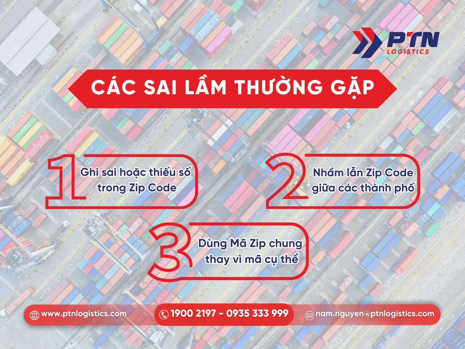 Sai lầm thường gặp khi sử dụng mã zip code