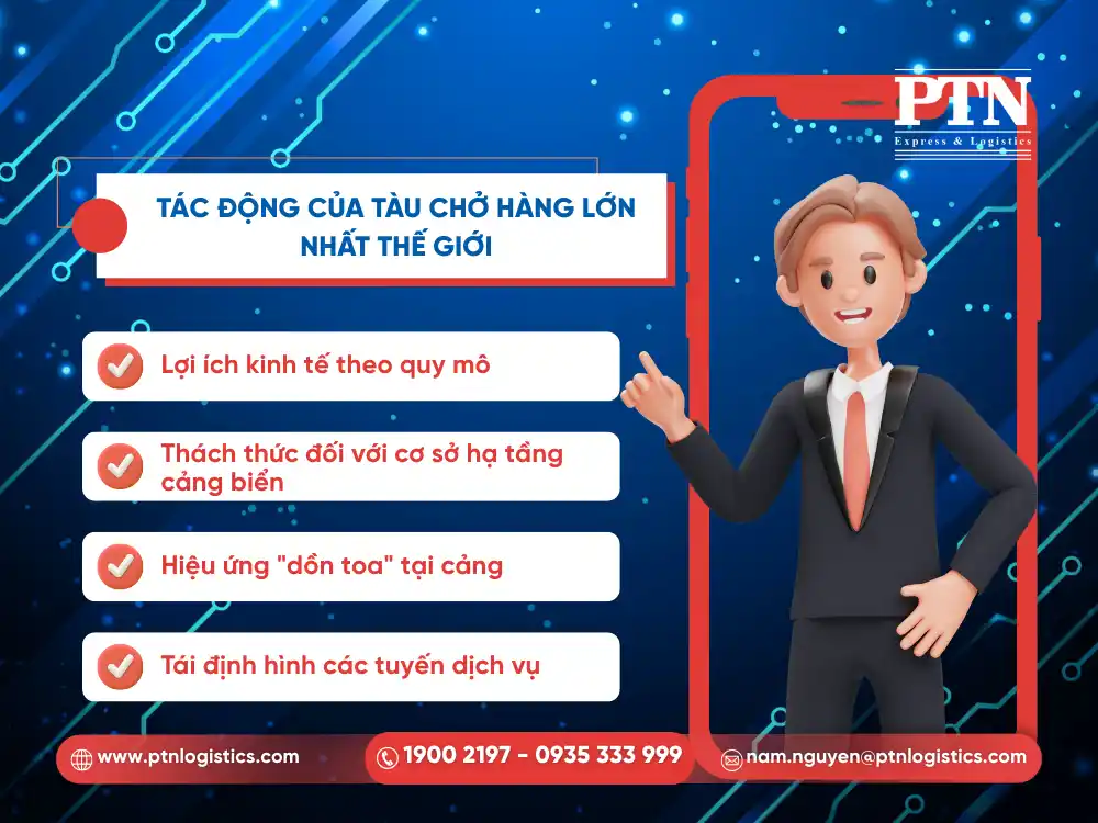 Tác động của tàu chở hàng lớn nhất thế giới